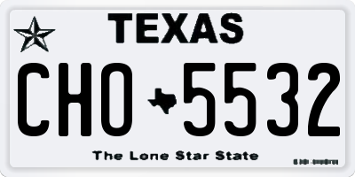 TX license plate CHO5532