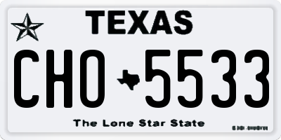 TX license plate CHO5533