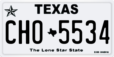 TX license plate CHO5534