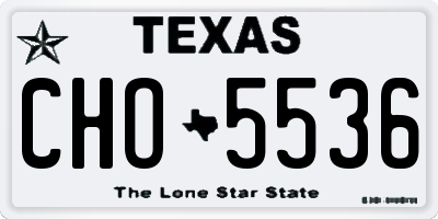 TX license plate CHO5536