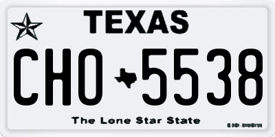 TX license plate CHO5538