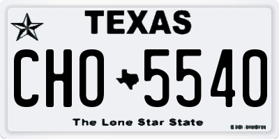TX license plate CHO5540
