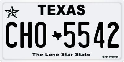 TX license plate CHO5542