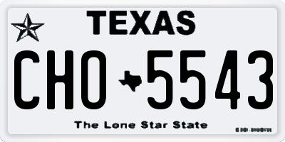 TX license plate CHO5543