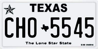 TX license plate CHO5545