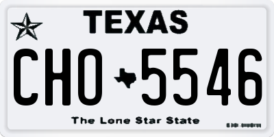 TX license plate CHO5546