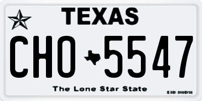 TX license plate CHO5547
