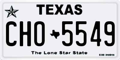 TX license plate CHO5549