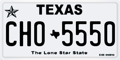 TX license plate CHO5550