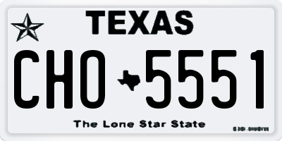 TX license plate CHO5551