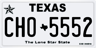 TX license plate CHO5552