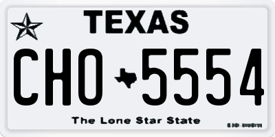 TX license plate CHO5554