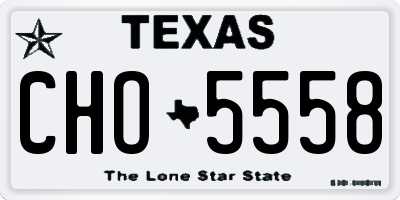 TX license plate CHO5558