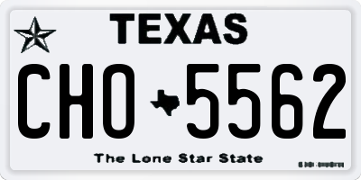 TX license plate CHO5562