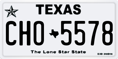 TX license plate CHO5578