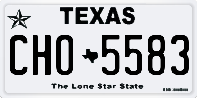 TX license plate CHO5583