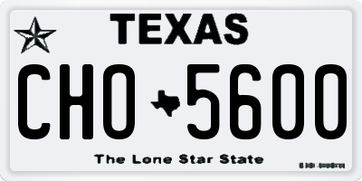 TX license plate CHO5600