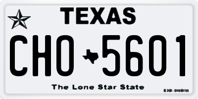 TX license plate CHO5601