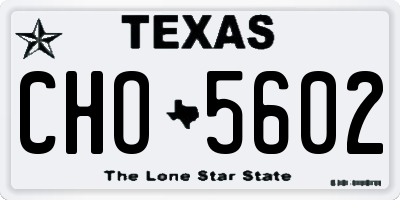 TX license plate CHO5602