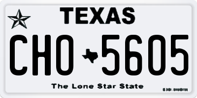 TX license plate CHO5605