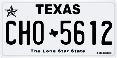 TX license plate CHO5612