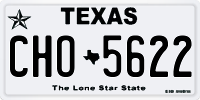 TX license plate CHO5622
