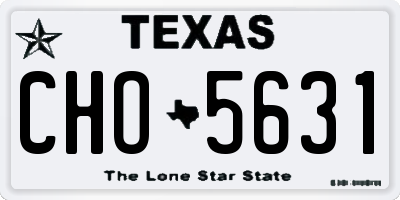 TX license plate CHO5631