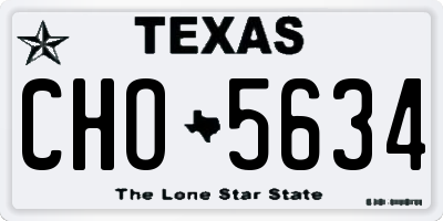 TX license plate CHO5634