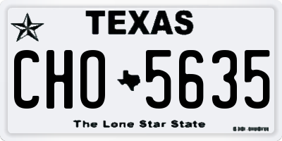 TX license plate CHO5635