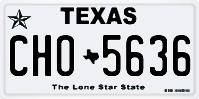 TX license plate CHO5636