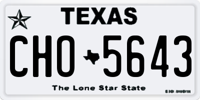 TX license plate CHO5643