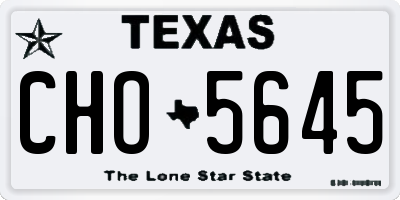 TX license plate CHO5645