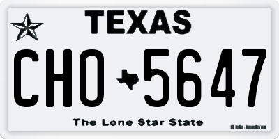 TX license plate CHO5647