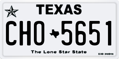 TX license plate CHO5651