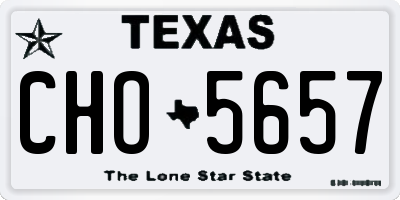TX license plate CHO5657