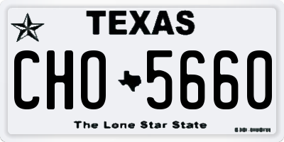 TX license plate CHO5660