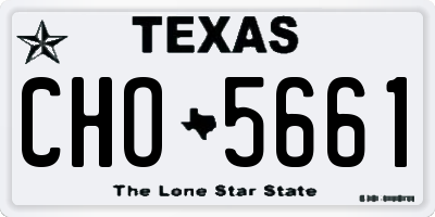 TX license plate CHO5661