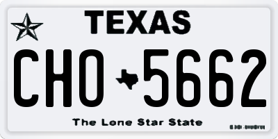 TX license plate CHO5662