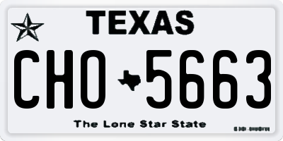 TX license plate CHO5663