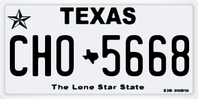 TX license plate CHO5668