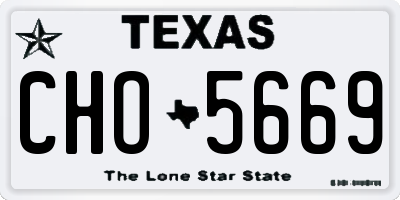 TX license plate CHO5669