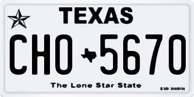 TX license plate CHO5670