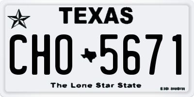 TX license plate CHO5671
