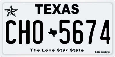 TX license plate CHO5674