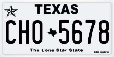 TX license plate CHO5678