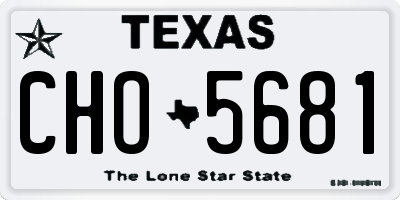 TX license plate CHO5681