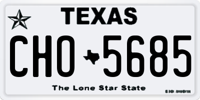 TX license plate CHO5685