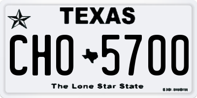 TX license plate CHO5700