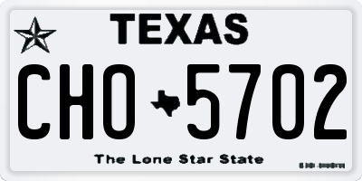 TX license plate CHO5702