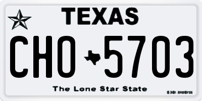TX license plate CHO5703